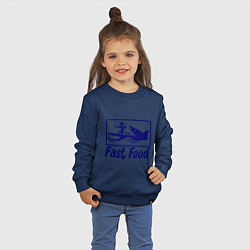 Свитшот хлопковый детский Shark fast food, цвет: тёмно-синий — фото 2