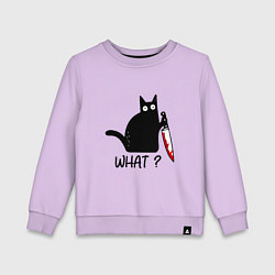 Свитшот хлопковый детский What cat, цвет: лаванда