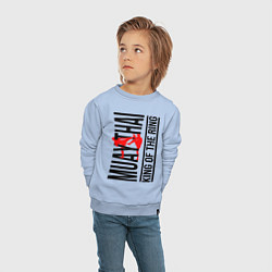 Свитшот хлопковый детский Muay Thai fight, цвет: мягкое небо — фото 2