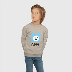 Свитшот хлопковый детский Время приключений Finn, цвет: миндальный — фото 2