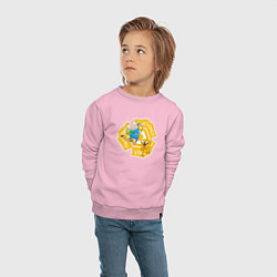 Свитшот хлопковый детский Awesome Adventure Time, цвет: светло-розовый — фото 2