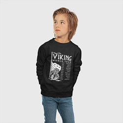 Свитшот хлопковый детский Viking world tour, цвет: черный — фото 2