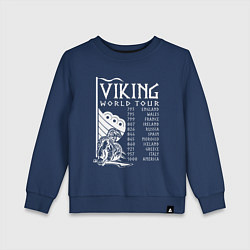 Свитшот хлопковый детский Viking world tour, цвет: тёмно-синий
