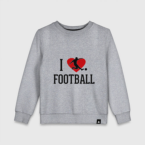 Детский свитшот I love football / Меланж – фото 1