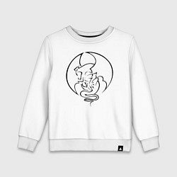 Свитшот хлопковый детский Tribal Demon, цвет: белый