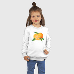 Свитшот хлопковый детский Апельсины, цвет: белый — фото 2
