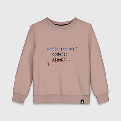 Свитшот хлопковый детский Code - sleep, цвет: пыльно-розовый