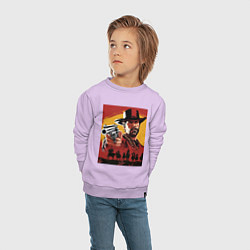 Свитшот хлопковый детский Red dead redemption 2, цвет: лаванда — фото 2