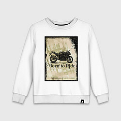 Свитшот хлопковый детский Born to Ride, цвет: белый
