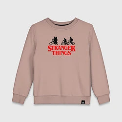 Свитшот хлопковый детский STRANGER THINGS, цвет: пыльно-розовый