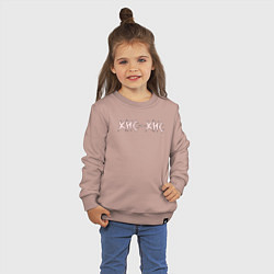 Свитшот хлопковый детский КИС-КИС на спине, цвет: пыльно-розовый — фото 2