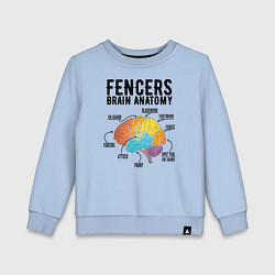 Свитшот хлопковый детский Fences Brain Anatomy, цвет: мягкое небо