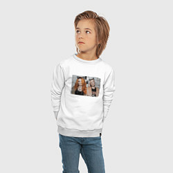 Свитшот хлопковый детский Группа Кис-Кис, цвет: белый — фото 2
