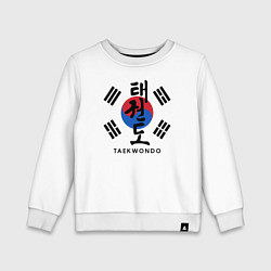 Свитшот хлопковый детский Taekwondo, цвет: белый