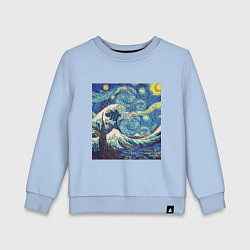 Свитшот хлопковый детский Звездная ночь, цвет: мягкое небо