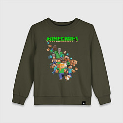 Свитшот хлопковый детский Minecraft, цвет: хаки