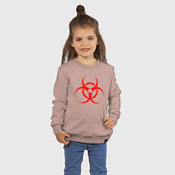 Свитшот хлопковый детский BIOHAZARD, цвет: пыльно-розовый — фото 2
