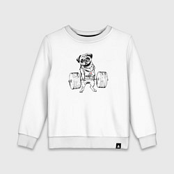 Детский свитшот Мопс пауэрлифтер