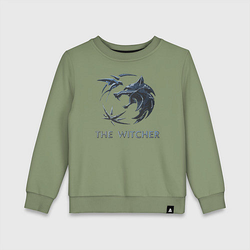 Детский свитшот Ведьмак Белый волк Геральт / Авокадо – фото 1