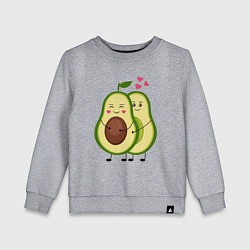 Свитшот хлопковый детский Влюбленные Веганы Авокадо, цвет: меланж