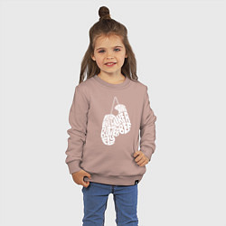 Свитшот хлопковый детский Float like a butterfly, цвет: пыльно-розовый — фото 2