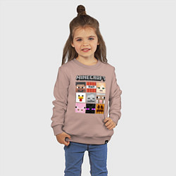 Свитшот хлопковый детский MINECRAFT, цвет: пыльно-розовый — фото 2