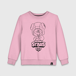 Свитшот хлопковый детский Brawl Stars LEON раскраска, цвет: светло-розовый