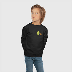 Свитшот хлопковый детский Авокадо, цвет: черный — фото 2