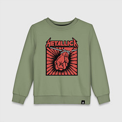 Свитшот хлопковый детский Metallica, цвет: авокадо