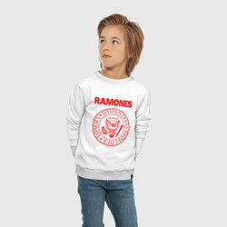Свитшот хлопковый детский RAMONES, цвет: белый — фото 2