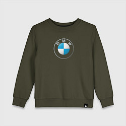 Свитшот хлопковый детский BMW LOGO 2020, цвет: хаки