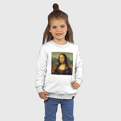 Свитшот хлопковый детский Mona Lisa pixels, цвет: белый — фото 2