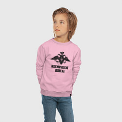 Свитшот хлопковый детский Космические войска, цвет: светло-розовый — фото 2
