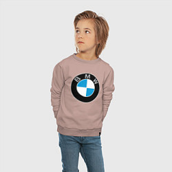 Свитшот хлопковый детский BMW, цвет: пыльно-розовый — фото 2