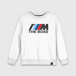 Свитшот хлопковый детский BMW THE BOSS, цвет: белый