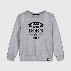 Детский свитшот Legends are born in july