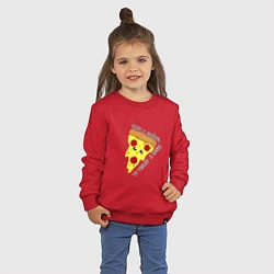 Свитшот хлопковый детский Если любовь,то только к пицце, цвет: красный — фото 2
