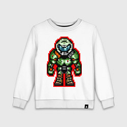 Свитшот хлопковый детский DOOM Eternal 8bit, цвет: белый