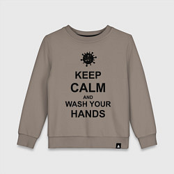 Свитшот хлопковый детский Keep Calm & Wash Hands, цвет: утренний латте