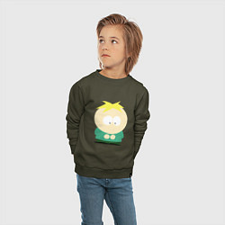 Свитшот хлопковый детский South Park Баттерс, цвет: хаки — фото 2