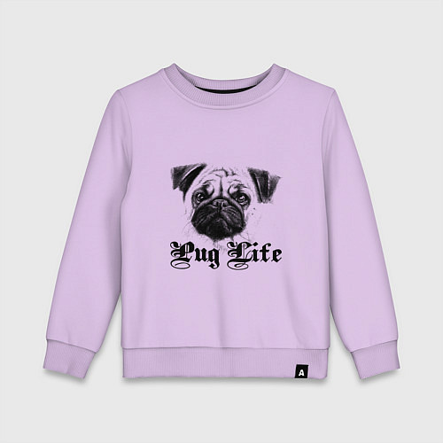 Детский свитшот Pug life / Лаванда – фото 1