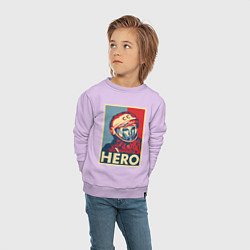 Свитшот хлопковый детский ЮРИЙ ГАГАРИН, цвет: лаванда — фото 2