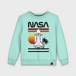 Свитшот хлопковый детский NASA, цвет: мятный