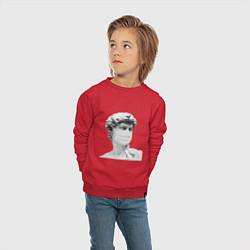 Свитшот хлопковый детский Скульптура карантина, цвет: красный — фото 2