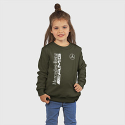 Свитшот хлопковый детский MERCEDES-BENZ AMG, цвет: хаки — фото 2