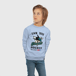 Свитшот хлопковый детский SAN JOSE SHARKS, цвет: мягкое небо — фото 2