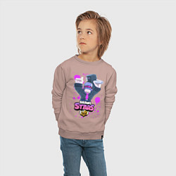 Свитшот хлопковый детский BRAWL STARS DJ FRANK, цвет: пыльно-розовый — фото 2