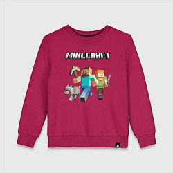 Свитшот хлопковый детский MINECRAFT, цвет: маджента