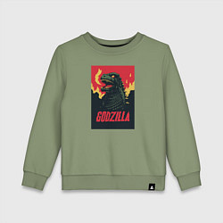 Свитшот хлопковый детский Godzilla, цвет: авокадо
