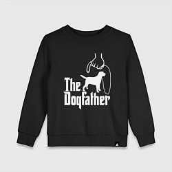 Свитшот хлопковый детский The Dogfather - пародия, цвет: черный